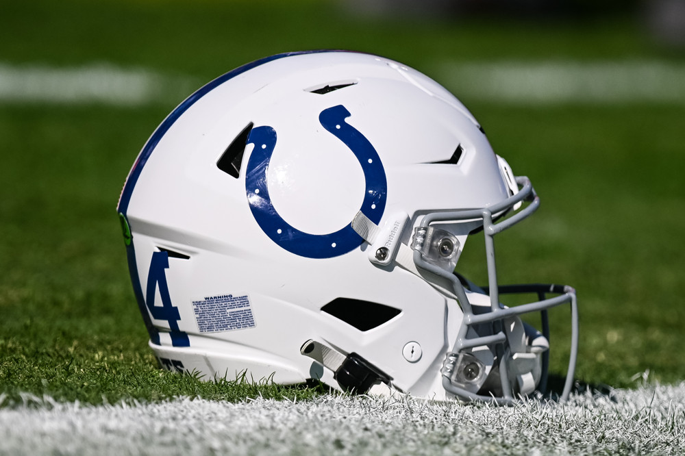 Colts Helmet Resting on field