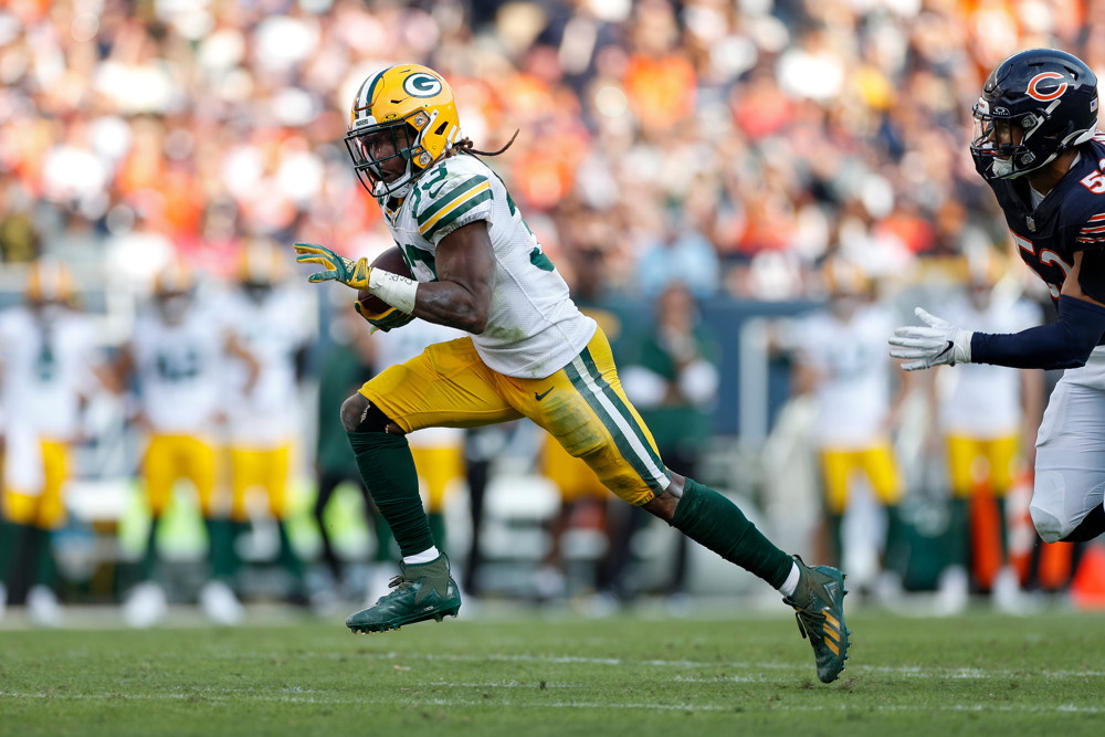 Aaron Jones Running Football