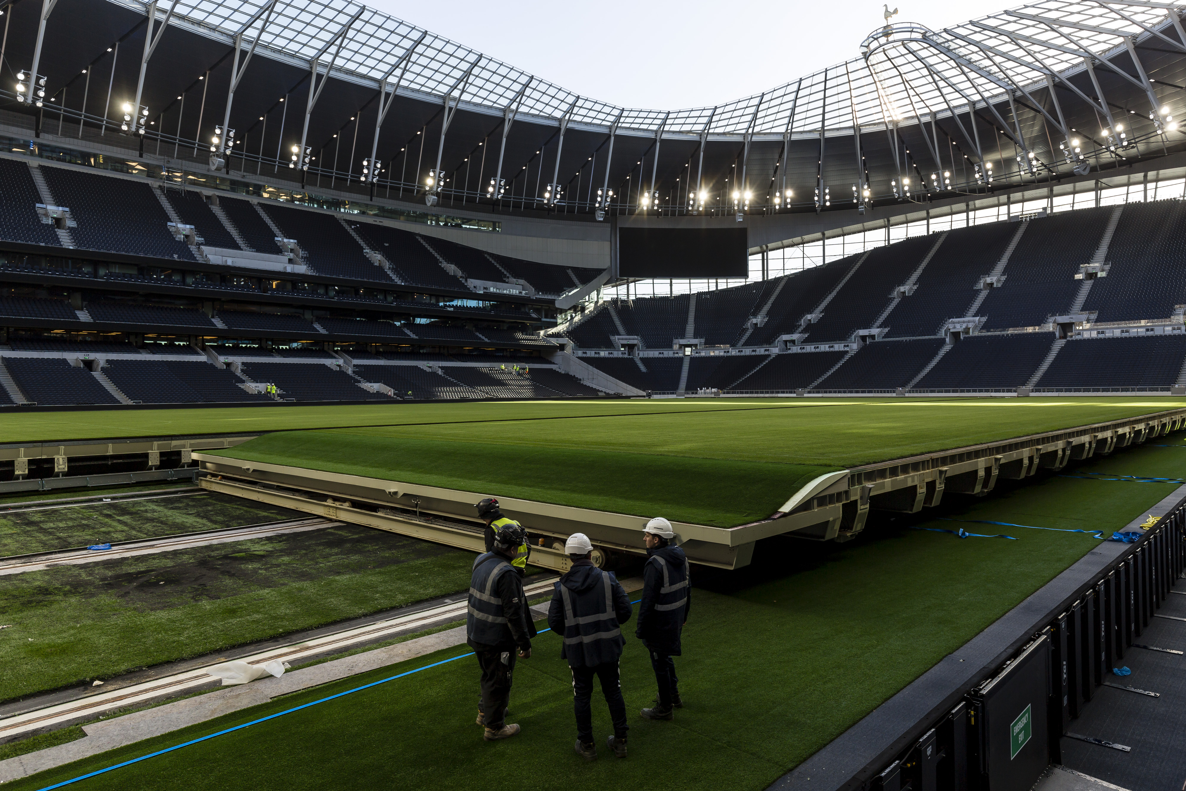 Retractable pitch system put in place at Tottenham Hotspur Stadium