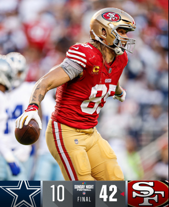 Prescott, Cowboys vs. Kittle, 49ers Revealed for Week 5 SNF of